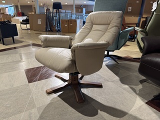 Relaxfauteuil, crème leder